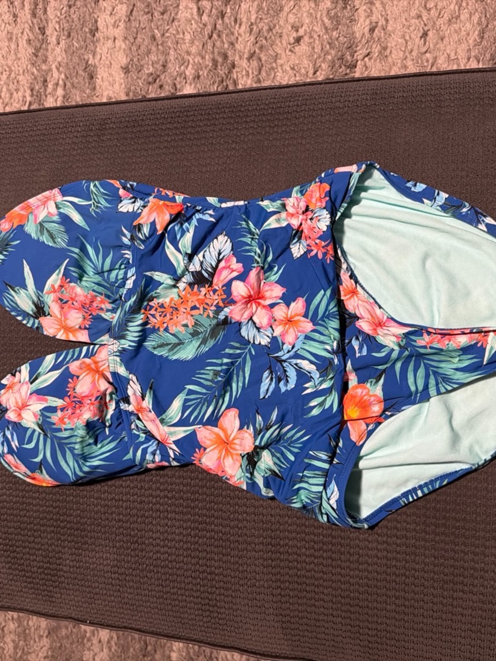 Women’s Liz Claiborne Navy Floral One-Piece Swimsuit size 14